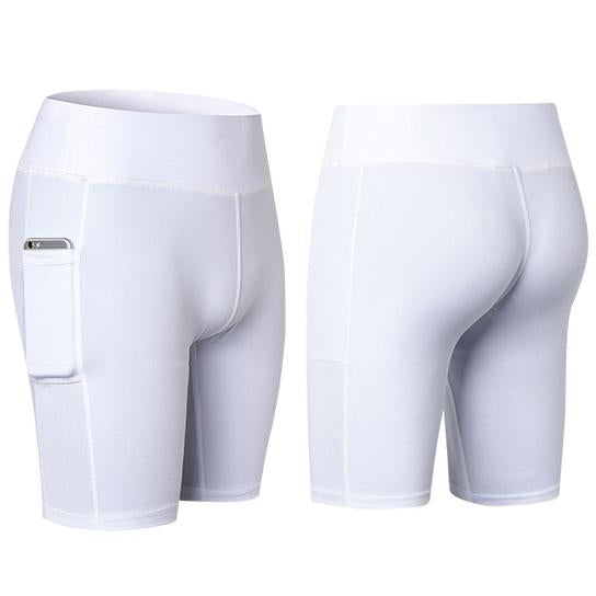 Stretchable Yoga Shorts with Convenient Phone Pocket