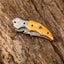 Exquisite Handmade Damascus Steel EDC Folding Knife | 3-Inch Blade, Bone Handle, Leather Sheath | Perfect Gift by KBS Knives - Korvel