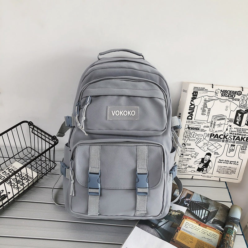 Mochila de Lona de Gran Capacidad y Moda para la Escuela y Uso Diario