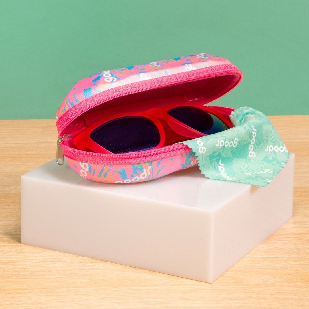 Stylish Sunglasses Case with Carabiner - Tropical Vibes - Korvel