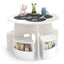 Juego de Mesa y Sillas para Niños de 5 Piezas con Almacenamiento - Blanco