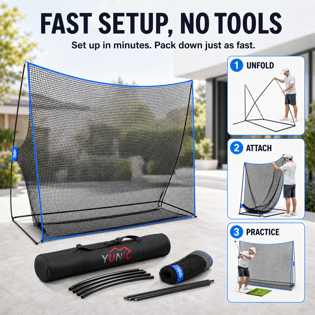 Portable Golf Practice Net - 10ft x 7ft Training Aid