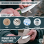 The Straight Back Folding Pocket Knife Giftset for Men and Women (Silver and Green) - Korvel