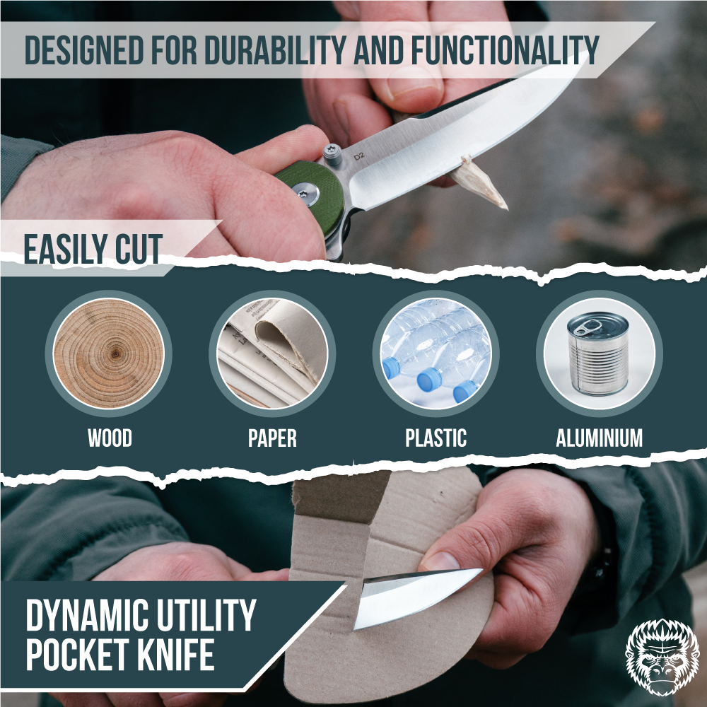 The Straight Back Folding Pocket Knife Giftset for Men and Women (Silver and Green) - Korvel