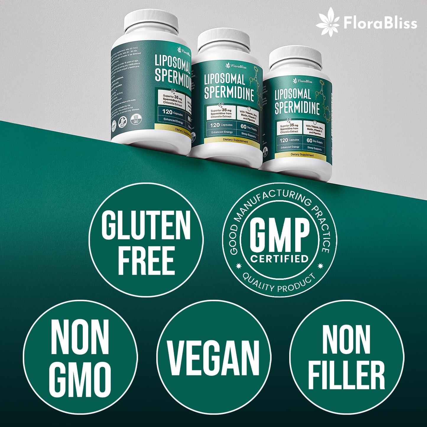 Premium Spermidine Supplement with Chlorella & Essential Nutrients | 120 Capsules