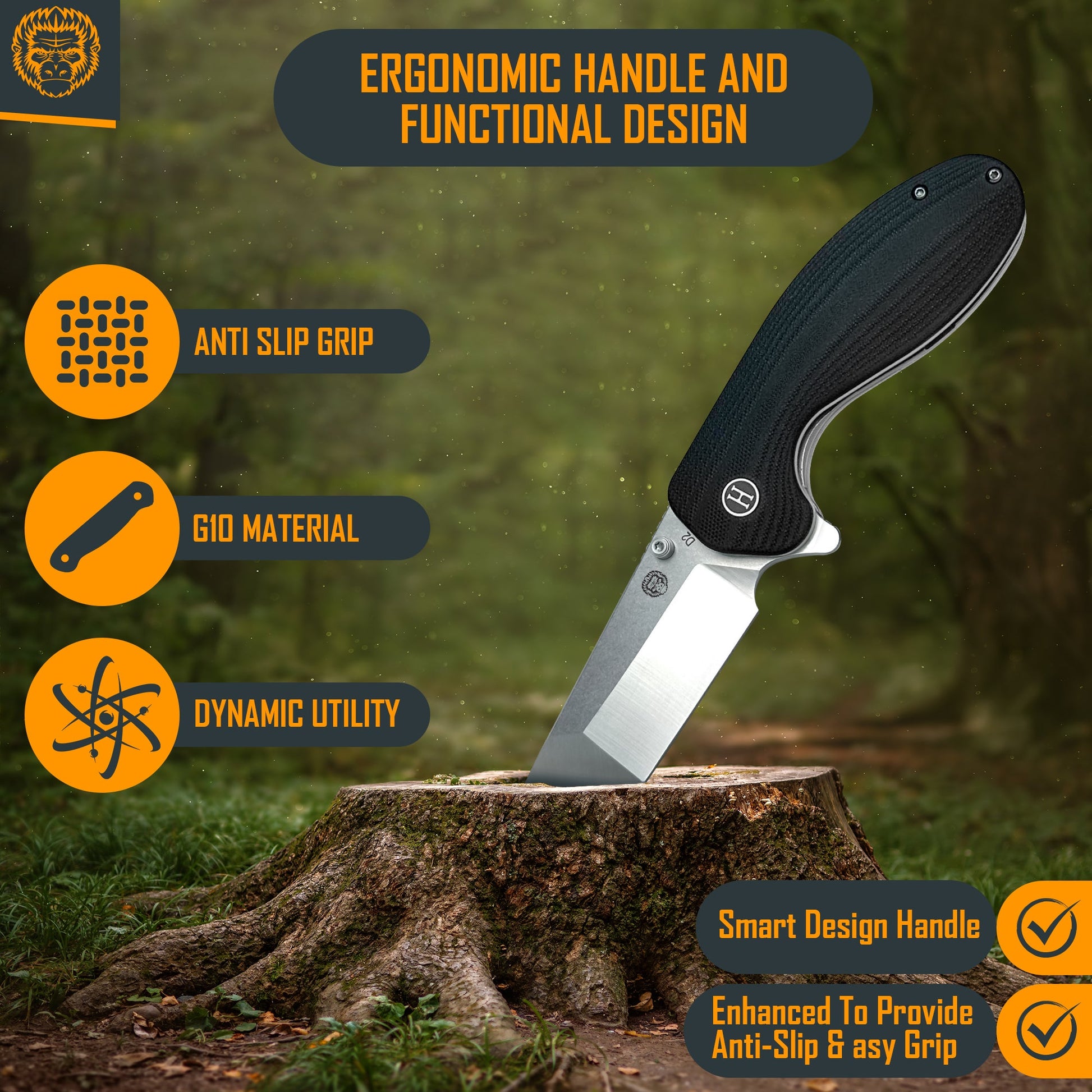 The Pioneer Folding Pocket Knife Giftset for Men and Women (Silver and Black) - Korvel