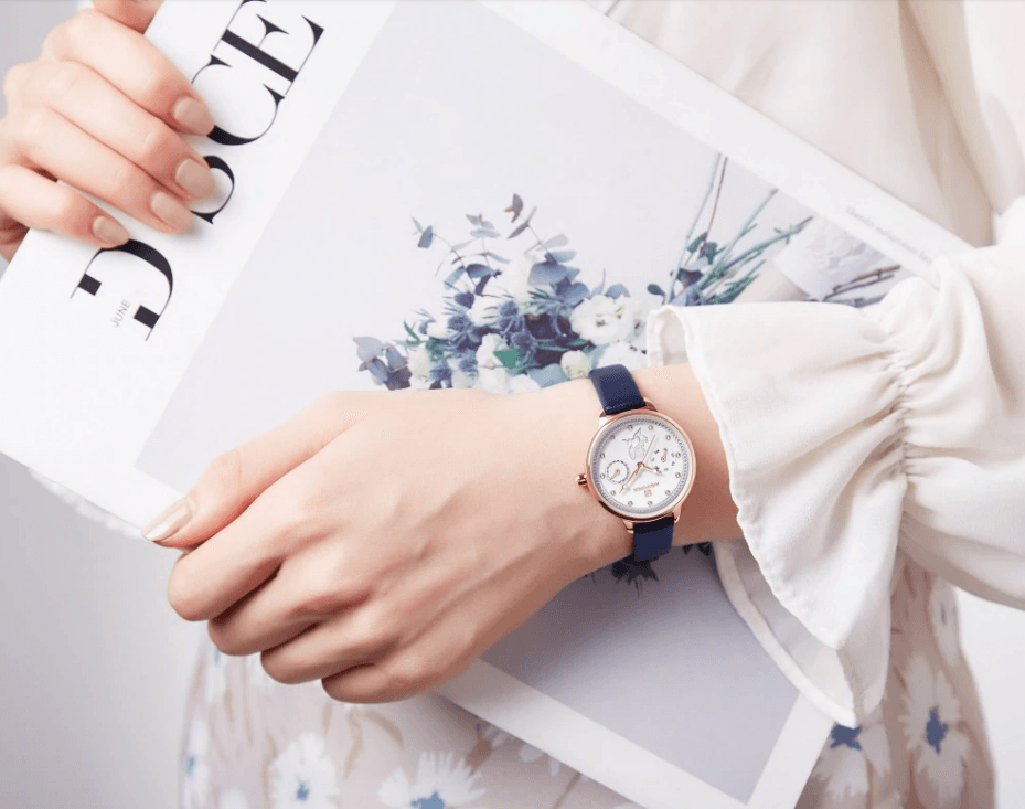 Montre de Luxe Élégante pour Femme avec Double Zircon et Chronomètre