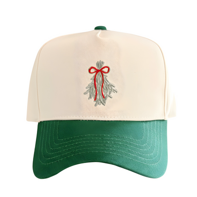 Mistletoe Holiday Embroidered Snapback Cap