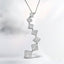 Collier Pendentif Courbé en Diamant Serpent en Or Blanc 10K