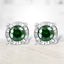 Pendientes de Stud de Diamante Verde en Plata de Ley