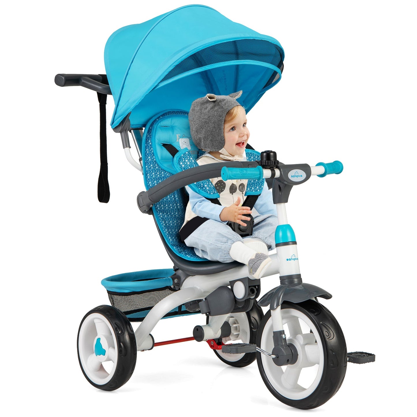 5-in-1 Detachable Baby Stroller Tricycle - Blue