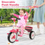5-in-1 Detachable Baby Stroller Tricycle - Pink