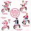 5-in-1 Detachable Baby Stroller Tricycle - Pink