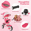 5-in-1 Detachable Baby Stroller Tricycle - Pink