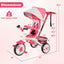 5-in-1 Detachable Baby Stroller Tricycle - Pink