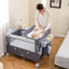 5-in-1 Portable Baby Beside Sleeper Bassinet Crib - Gray