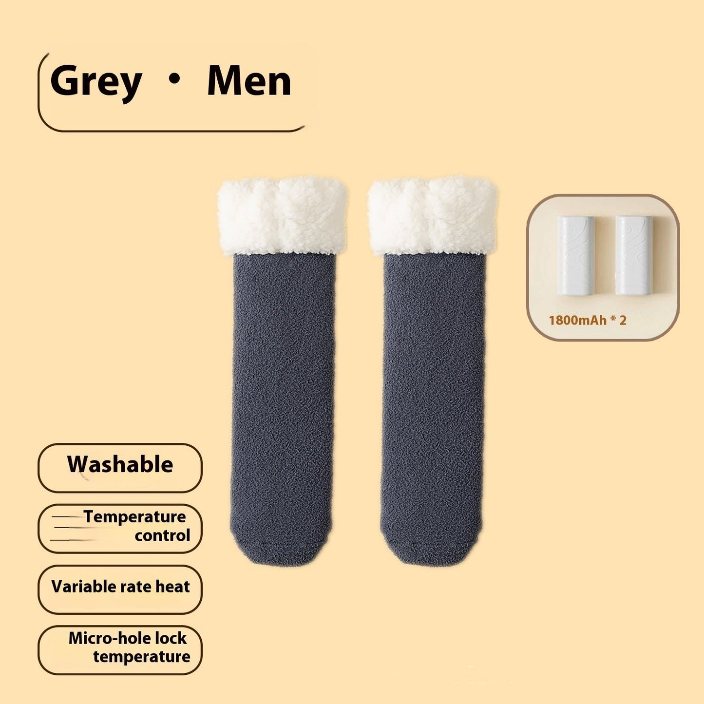 Electric Warm-Keeping Crew Socks for Winter Comfort