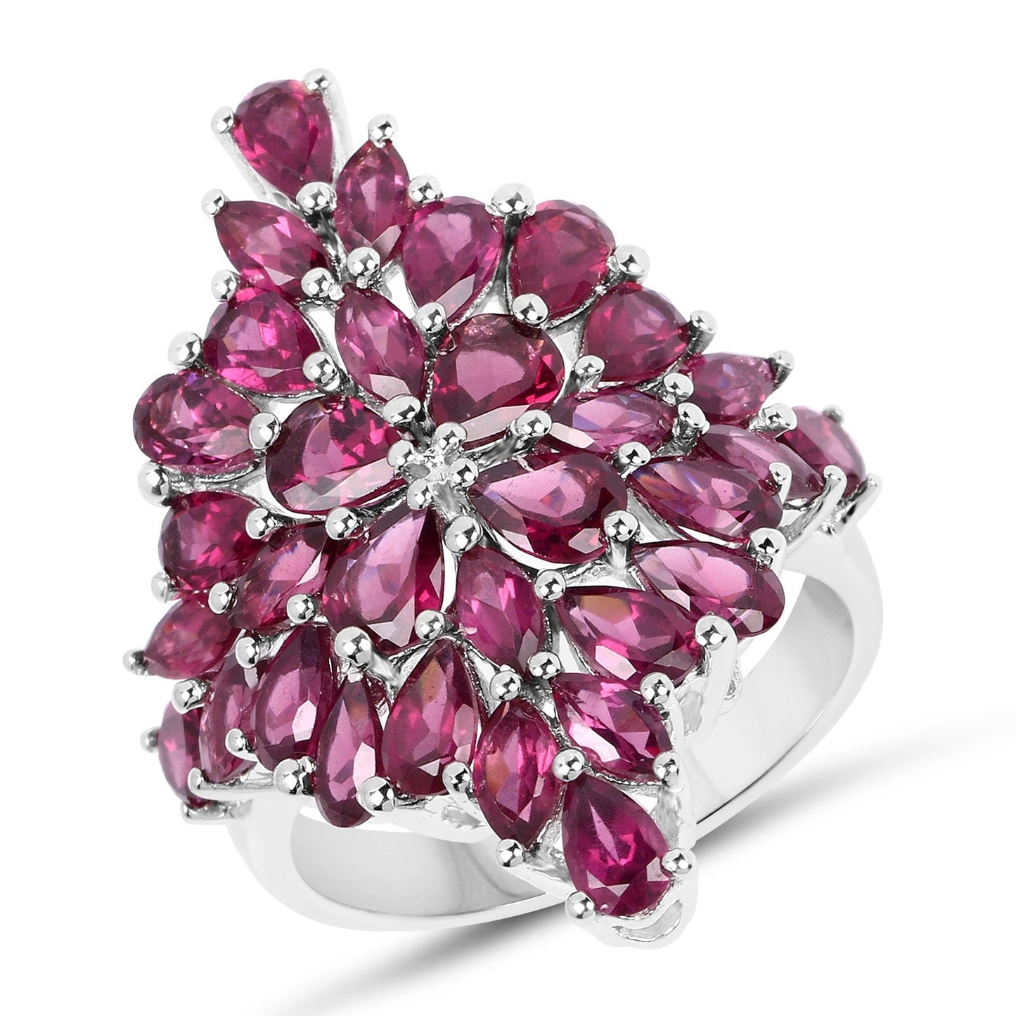 Anillo de Compromiso de Plata Esterlina con Rodolita de 7.52 Quilates