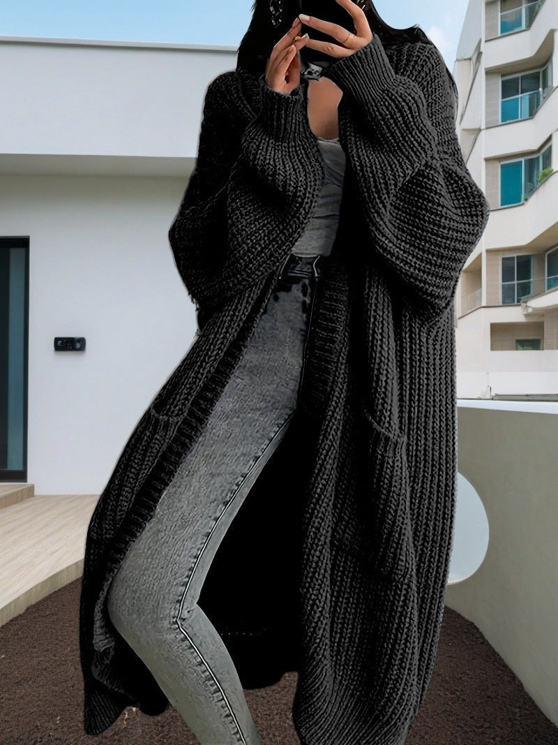 Premium Women's Long Knitted Cardigan for Autumn & Winter