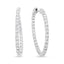 Pendientes de aro curvados de diamantes en oro blanco de 18 quilates
