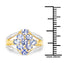 14K Yellow Gold Plated Tanzanite & White Topaz Cluster Ring