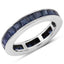 Bague de fiançailles en argent sterling avec saphir bleu véritable de 3,12 carats