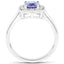 Bague en argent sterling avec tanzanite véritable de 1,51 carat et topaze blanche
