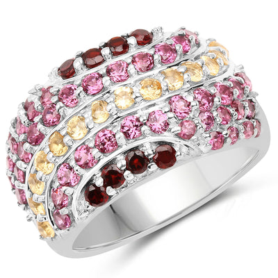 Bague de fiançailles en argent sterling .925 de 2,35 carats avec pierres multiples