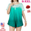 Women's Floral Printed Summer Blouse - Casual Short Sleeve Top