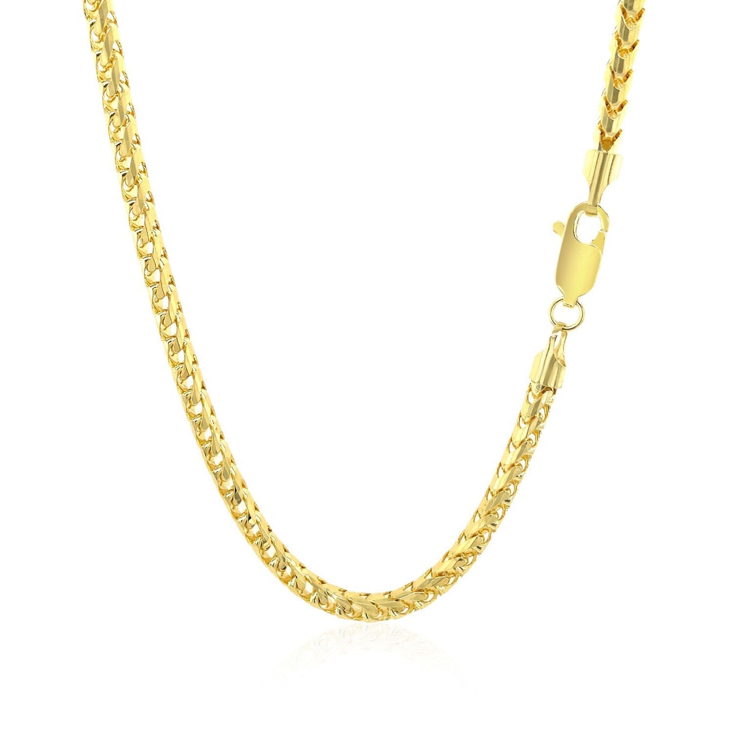 14k Yellow Gold Diamond Cut Round Franco Chain - 3.1mm