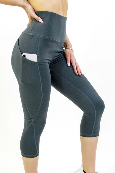 Seajoy High-Waisted Capri Leggings with Pockets