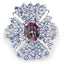 Bague en argent sterling avec topaze mystique de 2,86 carats et tanzanite