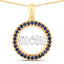 Pendentif en saphir bleu véritable de 0,64 carat en argent sterling