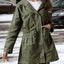 Manteau Trench à Capuche Grande Taille avec Cordon de Serrage
