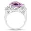 Anillo de plata esterlina con amatista genuina de 8.86 quilates y zirconia blanca