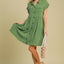 Green Plus Size Button-Down Shirt Dress