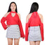 Women's Off The Shoulder V-Neck Blouse - Elegant Summer Top