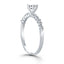 14k White Gold Diamond Engagement Ring with Prong Accents