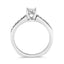 Anillo de Compromiso de Diamante Cortado Princesa en Oro Blanco de 14K - Talla 7