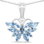 Colgante de Topacio Azul Suizo Genuino de 1.76 Quilates en Plata Esterlina