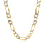 Cadena Figaro Pave Sólida de Oro Amarillo de 14K de 7.0mm
