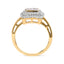 Anillo Halo de Diamantes Compuesto de Oro Amarillo de 10K - Talla 7