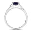 3.07 Carat Glass Filled Sapphire & White Zircon Sterling Silver Ring