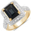 Anillo de plata esterlina con topacio azul de Londres y topacio blanco de 5.03 quilates