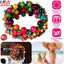 Vibrant Multi-Color Wooden Beaded Stretch Bracelet