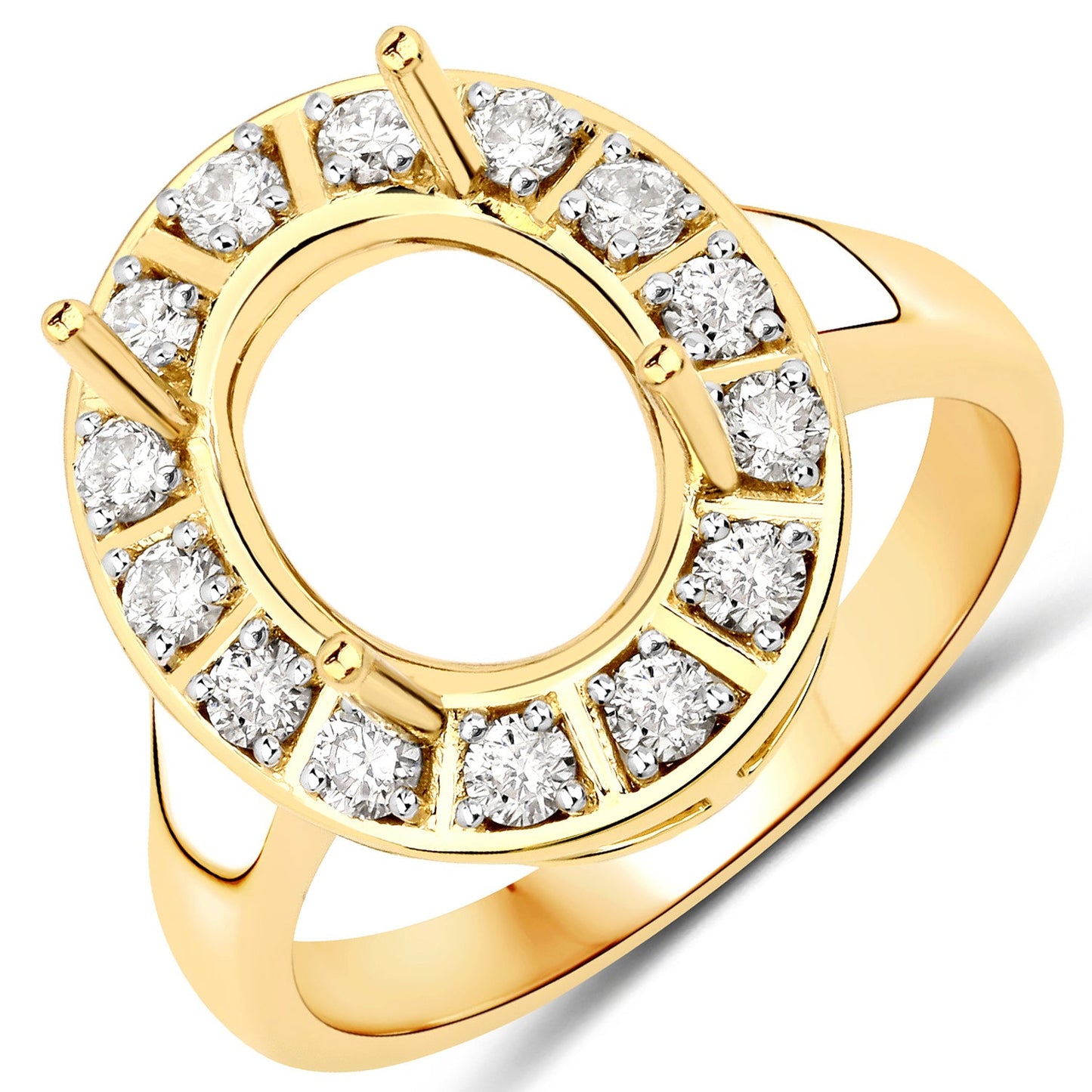 Anillo de Compromiso Semi Montura de Diamante de 0.42 Quilates en Oro Amarillo de 14K