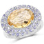 5.78 Carat Genuine Citrine and Tanzanite Sterling Silver Ring