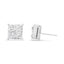 14K White Gold Princess-Cut Diamond Quad Stud Earrings