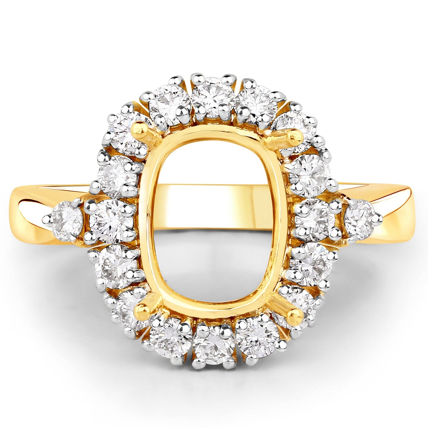 Bague de fiançailles semi-montée en or jaune 14K avec diamant blanc de 0,54 carat