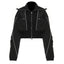 Womens Casual Bomber Jacket with Zippered Pockets